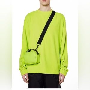 Rains Unisex Fleece Sweatshirt in Digital Lime size S